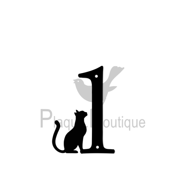 Numéro de maison 1 avec chat