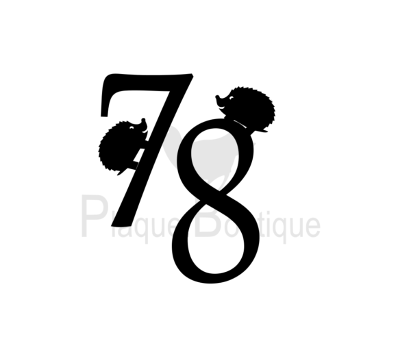 Numéro de maison 78 avec Hérisson