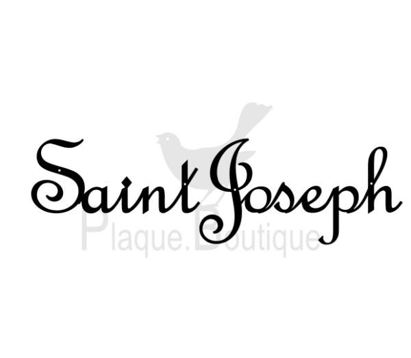 Plaque Saint Joseph inox noir